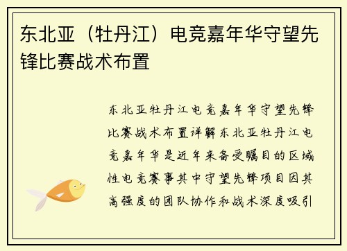 东北亚（牡丹江）电竞嘉年华守望先锋比赛战术布置